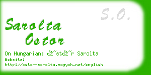 sarolta ostor business card